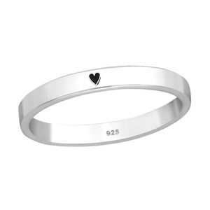 Sterling Silver Ring Heart Minimalist Band​